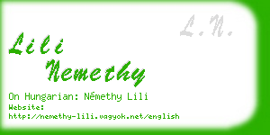 lili nemethy business card